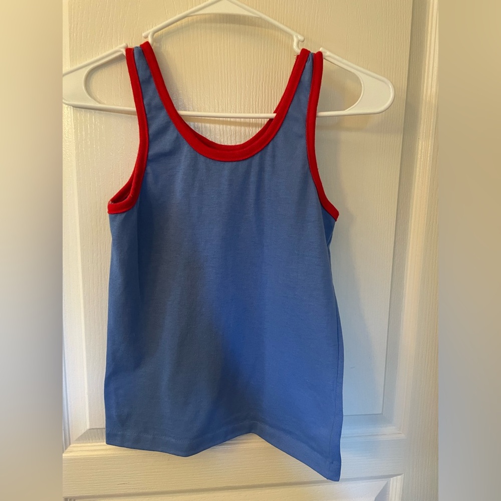 Sporty Blue and Red Tank Top